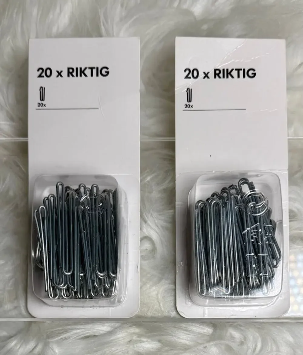 IKEA Metal Curtain Hanging Hooks RIKTIG 20 pack x2